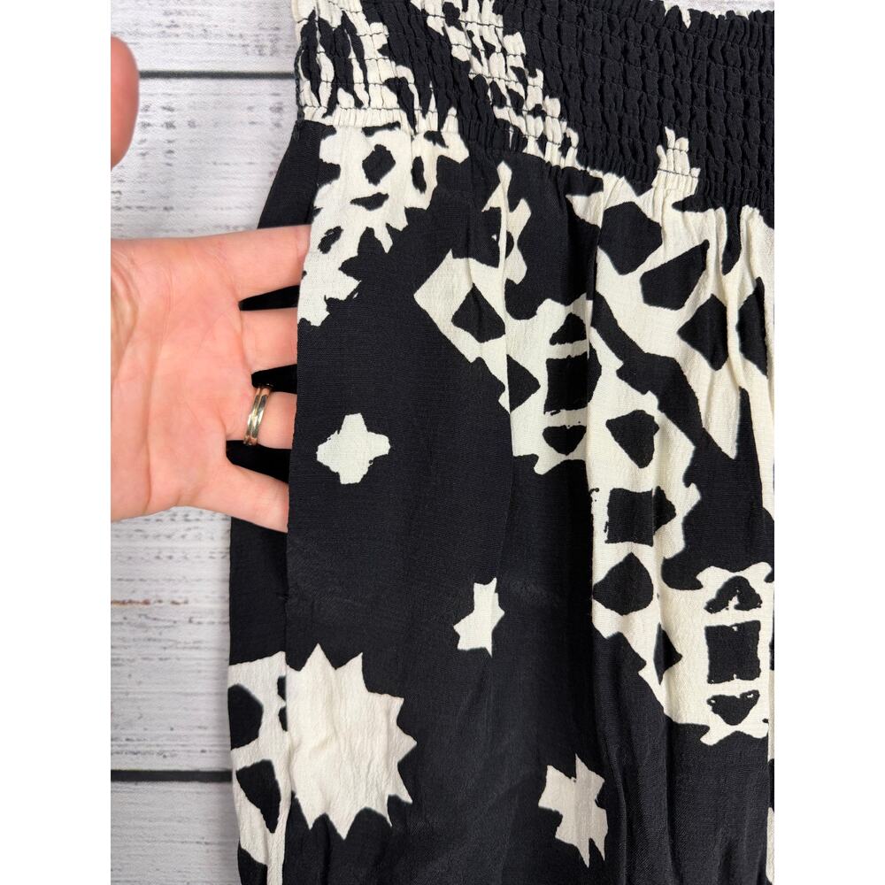 Anthropologie Aniya Balloon Jogger Pant Black White Motif Boho S Hippie Festival - Picture 4 of 8